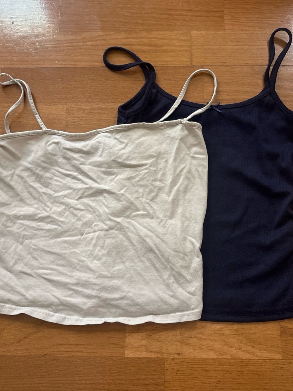 H&M Women's Spaghetti Strap Tank Tops - Black & Cream